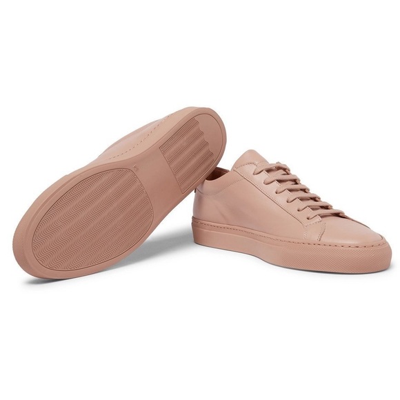 Common Projects Men’s Original Achilles Leather Sneakers In Pink - Picture 2 of 12